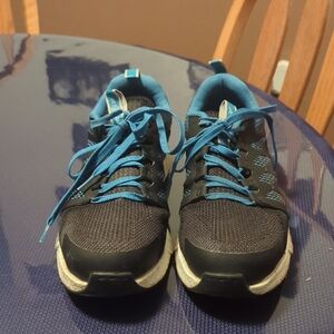 Reebok Black and Teal Athletic Sneakers